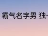 霸气名字男 独一无二的霸气名字男孩