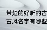 带楚的好听的古风名字 带楚的好听的古风名字有哪些