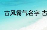 古风霸气名字 古风霸气名字有哪些